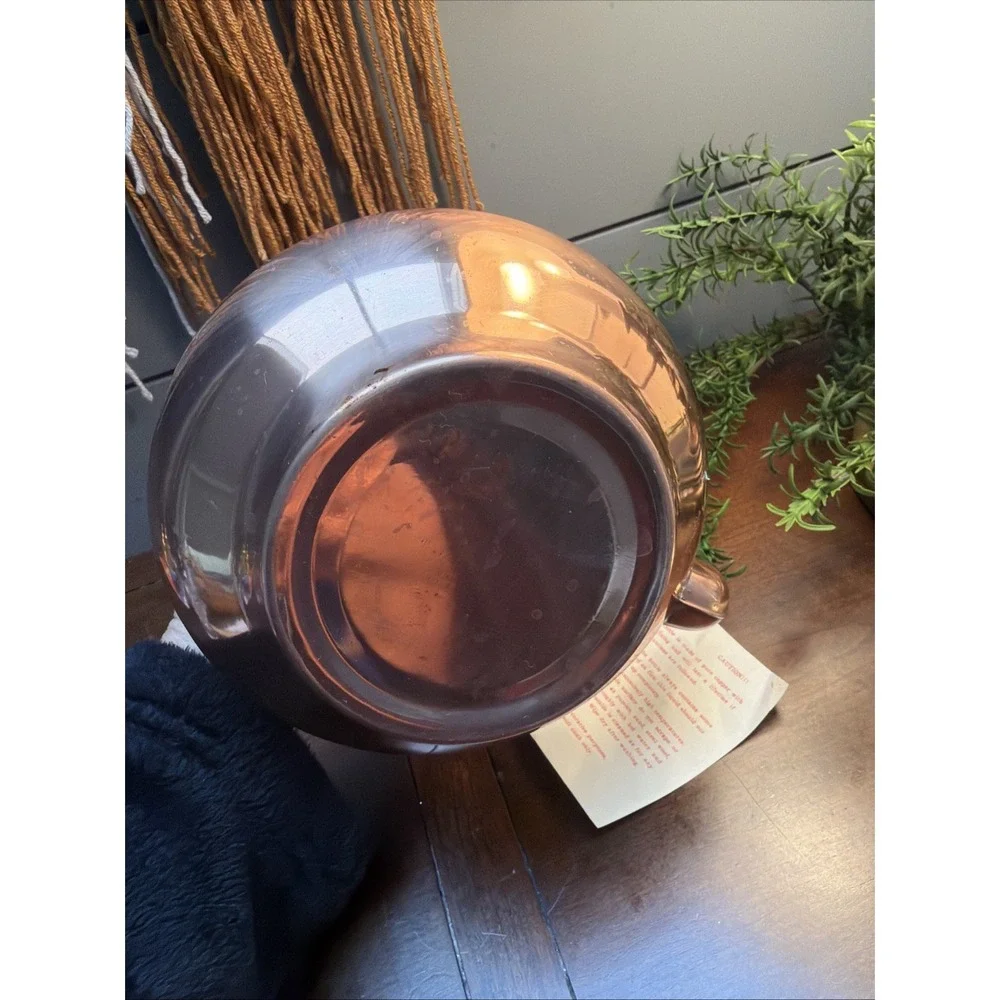 Vintage copper tea kettle NOS W/ Paper Work & Spout Cover